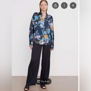 Vince Multicolor Floral Button-Down Blouse